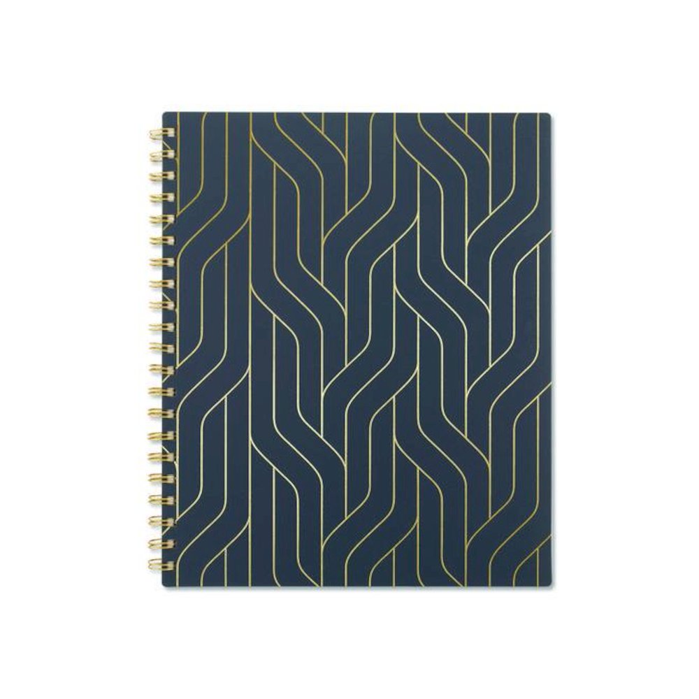 Hera Weekly Monthly Planner, Wavy Lines, 11 x 8.5, Black/Gold Cover, 12-Month (Jan to Dec): 2026. Picture 4