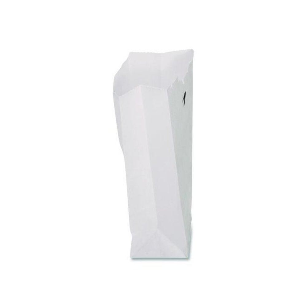 Grocery Paper Bags, 1# Size, 30# Basis Weight, 3.5" x 2.25" x 6.63", White, 500/Bundle. Picture 4