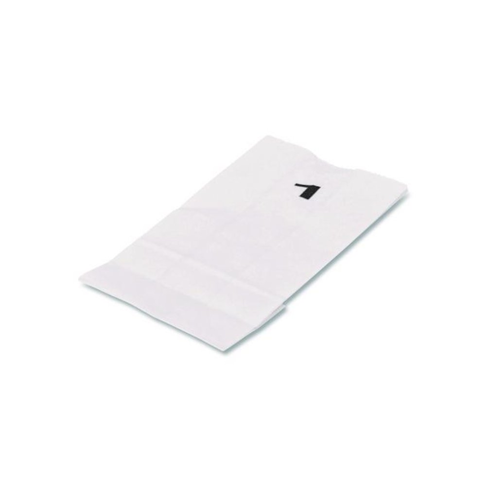 Grocery Paper Bags, 1# Size, 30# Basis Weight, 3.5" x 2.25" x 6.63", White, 500/Bundle. Picture 1