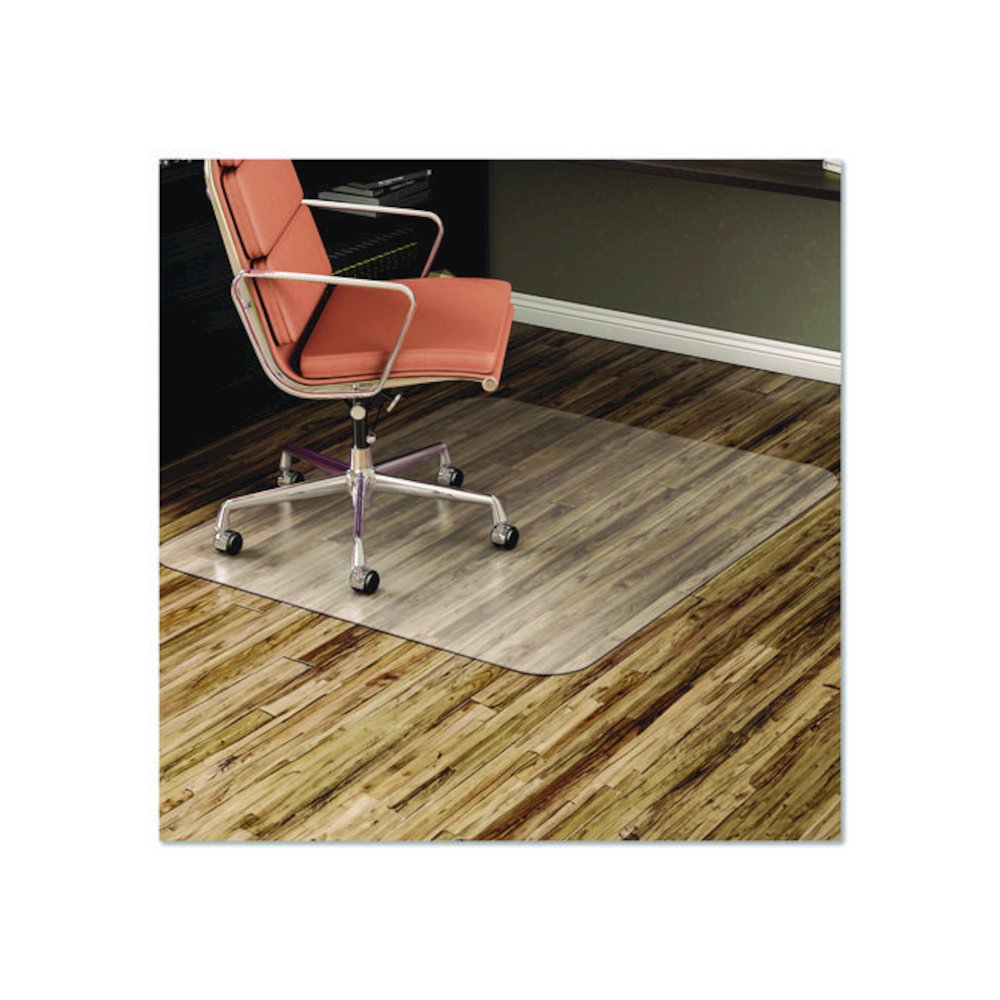 EconoMat Non-Studded All Day Use Chair Mat for Hard Floors, Rectangular, 46" x 60", Clear, Ships Flat. Picture 1