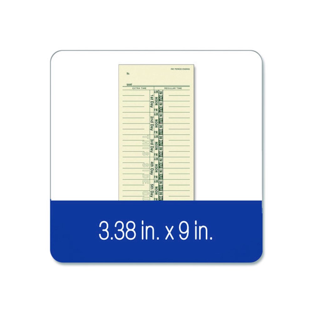 Time Cards for Acroprint, Amano and Lathem Time Clocks, One Side, 3.38 x 9, 200/Pack. Picture 3
