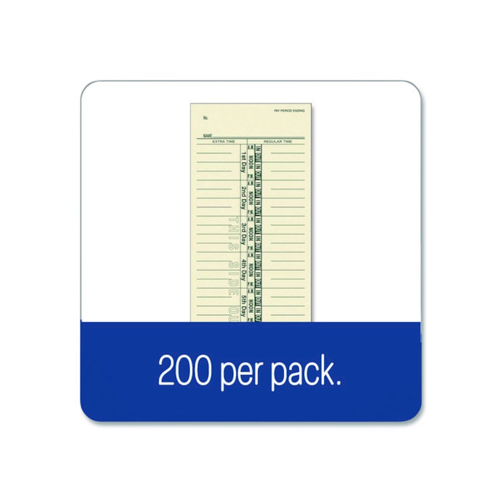 Time Cards for Acroprint, Amano and Lathem Time Clocks, One Side, 3.38 x 9, 200/Pack. Picture 4