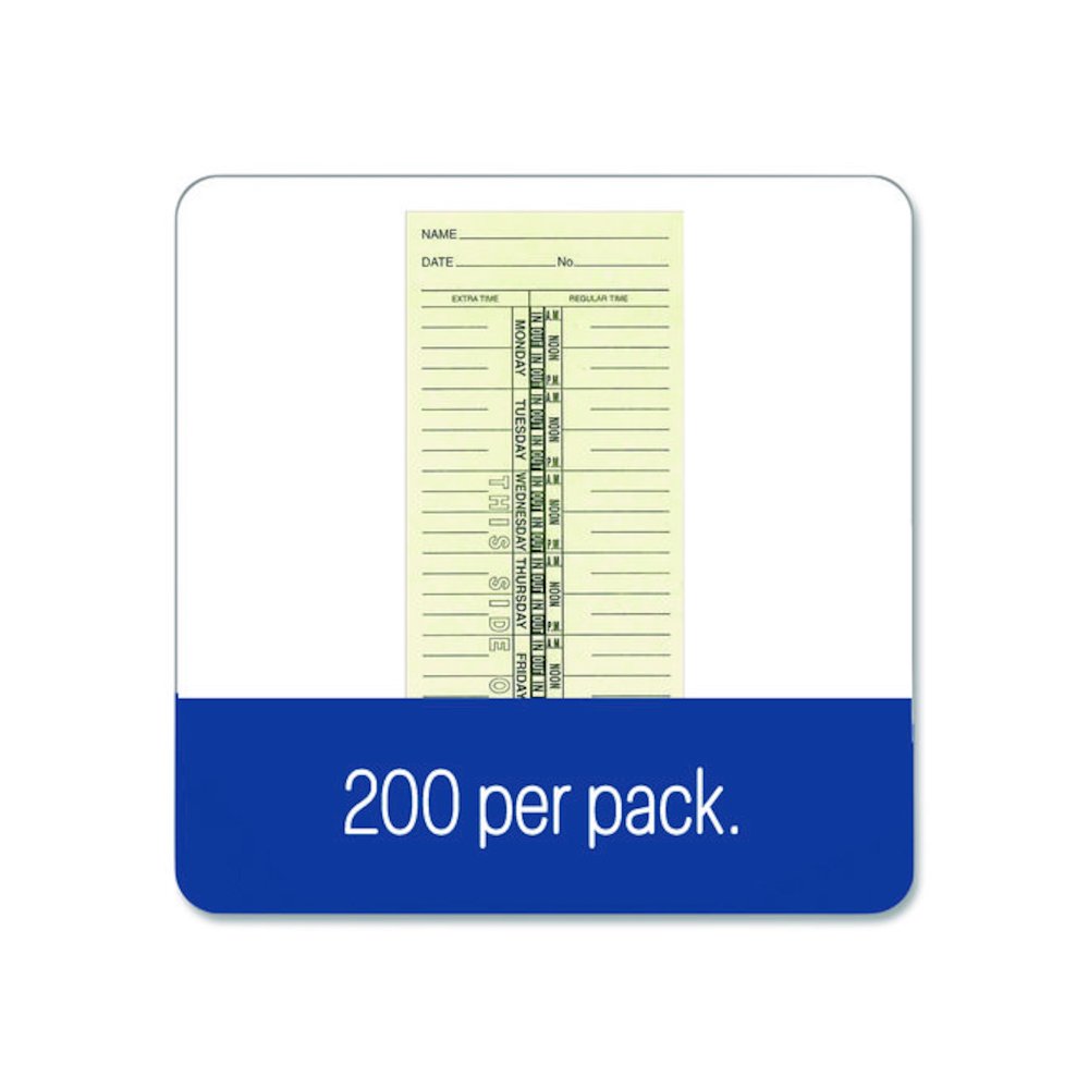 Time Cards for Acroprint, Amano and Lathem Time Clocks, One Side, Weekly, 3.38 x 9, 200/Pack. Picture 4