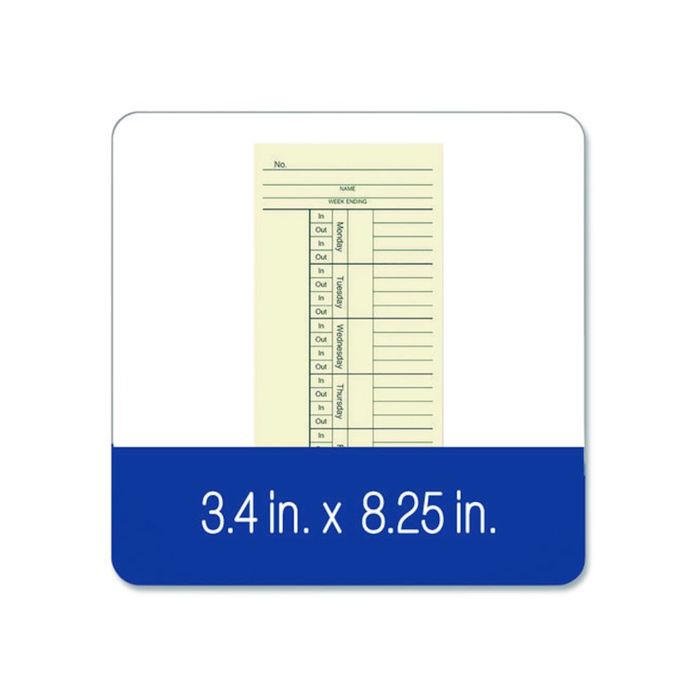 Time Cards for Acroprint, Amano and Lathem Time Clocks, Two Sides, 3.4 x 8.25, 200/Pack. Picture 3