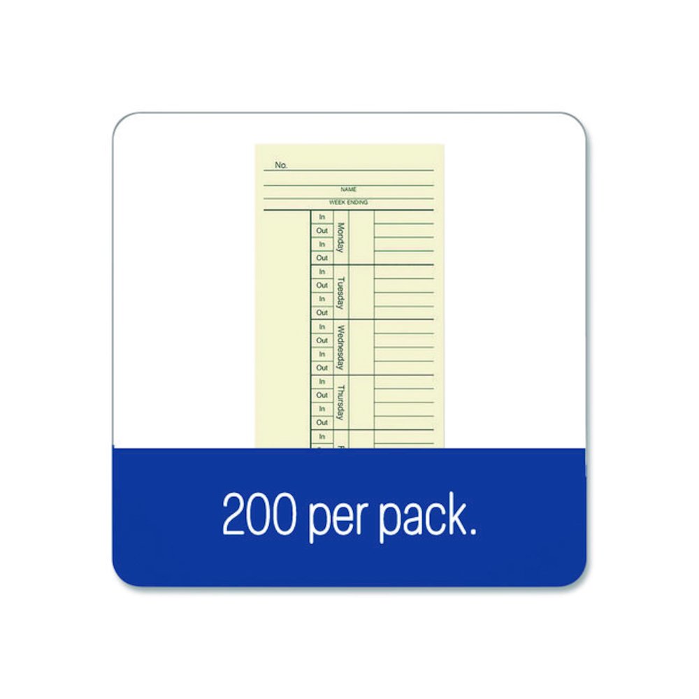 Time Cards for Acroprint, Amano and Lathem Time Clocks, Two Sides, 3.4 x 8.25, 200/Pack. Picture 4