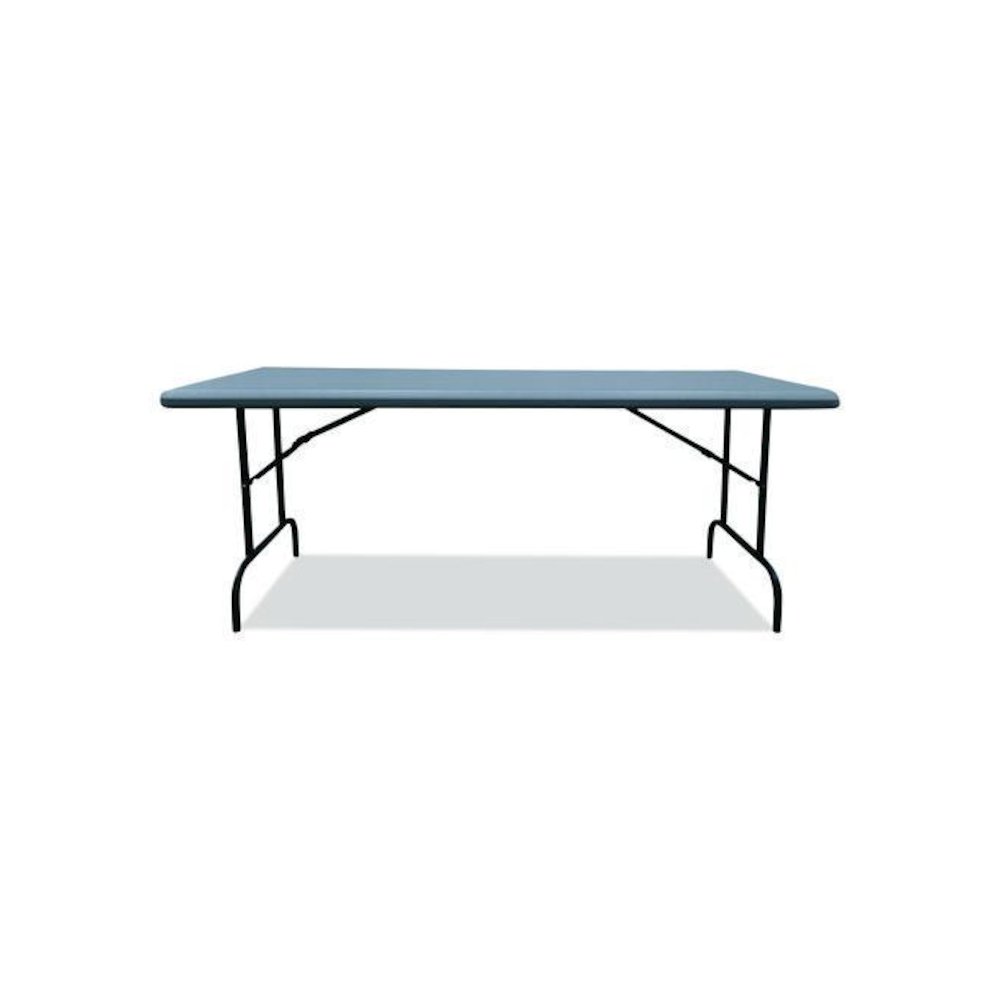 7105017246313, SKILCRAFT Rectangular Folding Table, 60w x 30d x 29h, Charcoal Gray Top, Gray Base/Legs. Picture 1