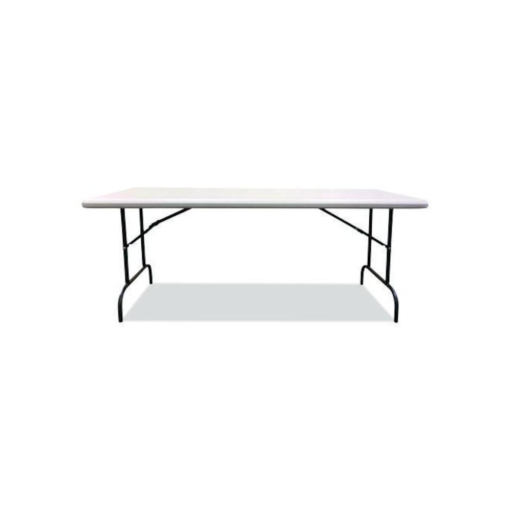 7105017246806, SKILCRAFT Rectangular Folding Table, 60w x 30d x 29h, Platinum Gray Top, Gray Base/Legs. Picture 1
