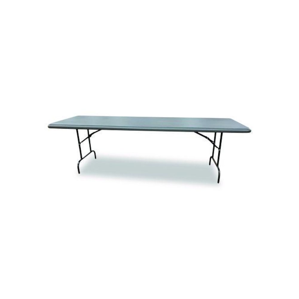 7105017243925, SKILCRAFT Rectangular Folding Table, 96w x 30d x 29h, Charcoal Gray Top, Gray Base/Legs. Picture 1