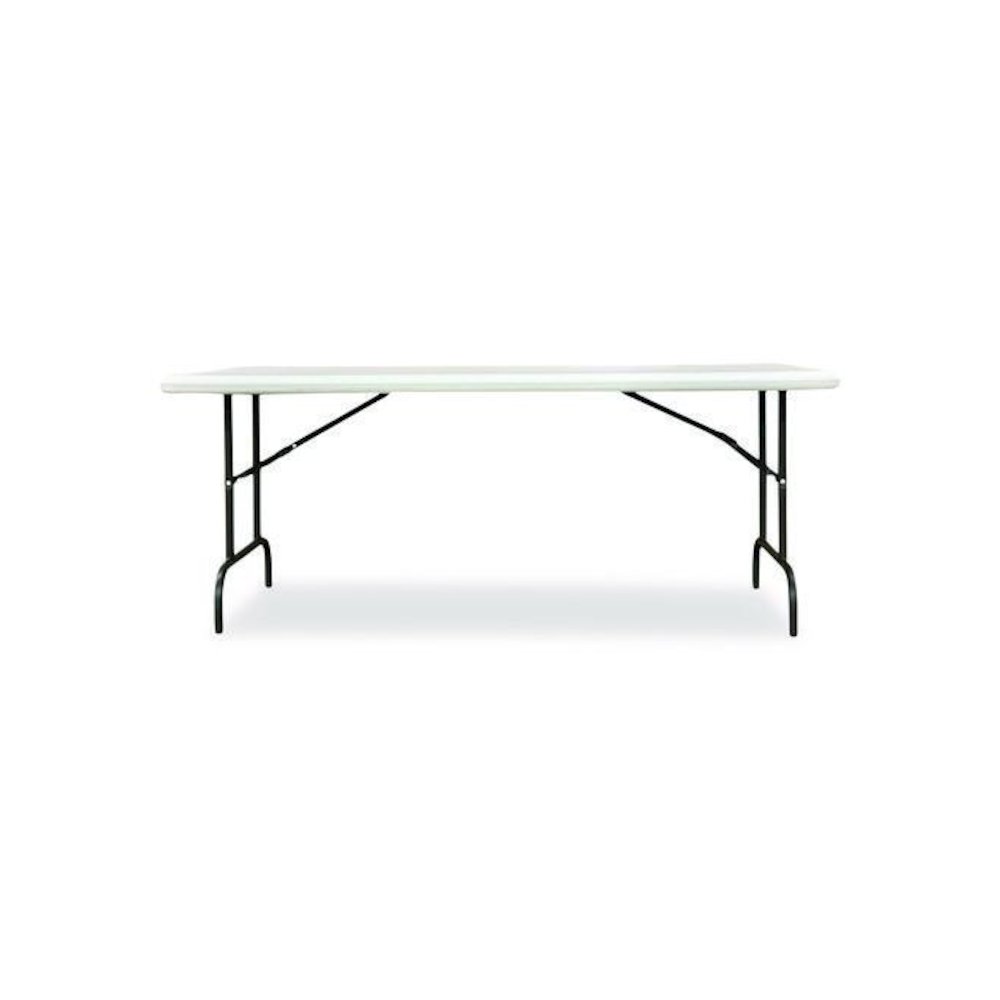 7105017243926, SKILCRAFT Rectangular Folding Table, 72w x 30d x 29h, Platinum GrayTop, Gray Base/Legs. Picture 1