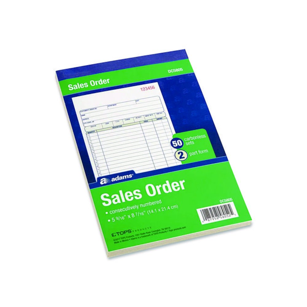 Multipart Sales Order Pad, Two-Part Carbonless, 5.56 x 7.94, 50 Forms/Pad, 10 Pads/Box. Picture 4