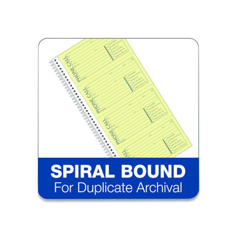 Wirebound Telephone Message Book, Two-Part Carbonless, 4.75 x 2.75, 4 Forms/Sheet, 400 Forms Total. Picture 4