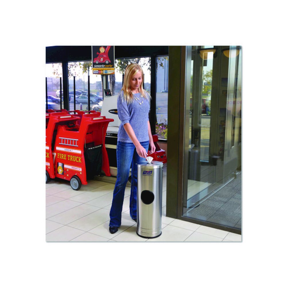 Dispenser Stand for Sanitizing Wipes, 1,500 Wipe Capacity, 10.25 x 10.25 x 14.5, Stainless Steel. Picture 2