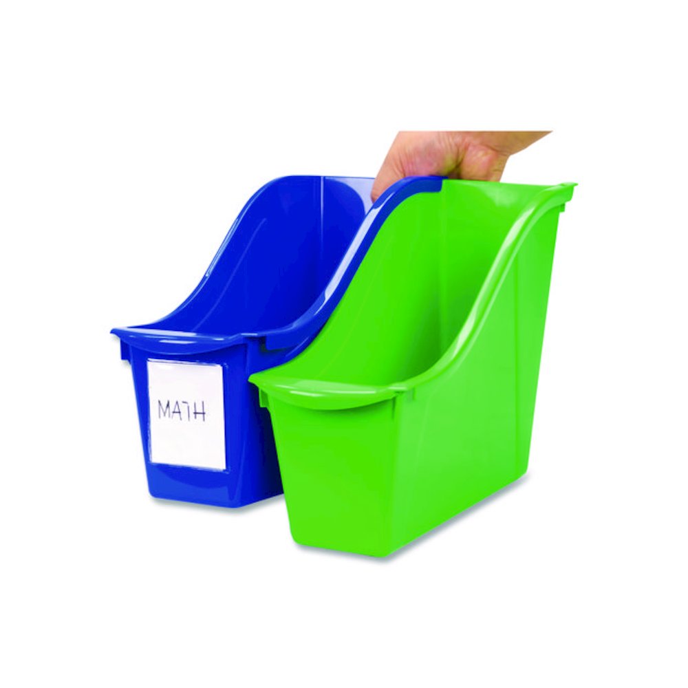 Small Book Bin, 1.5 gal, 4.5" x 11.75" x 8.5", Black, 6/Pack. Picture 4