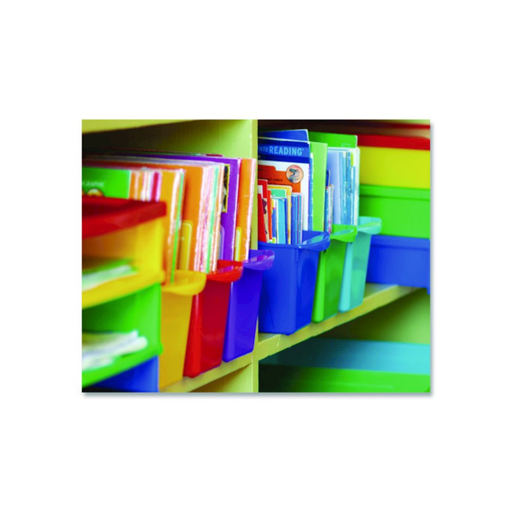 Small Book Bin, 1.5 gal, 4.5" x 11.75" x 8.5", Black, 6/Pack. Picture 6