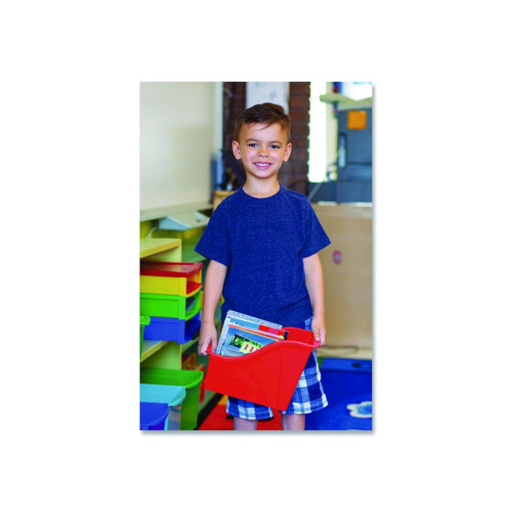 Small Book Bin, 1.5 gal, 4.5" x 11.75" x 8.5", Black, 6/Pack. Picture 5