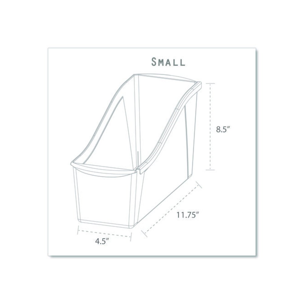 Small Book Bin, 1.5 gal, 4.5" x 11.75" x 8.5", Black, 6/Pack. Picture 3