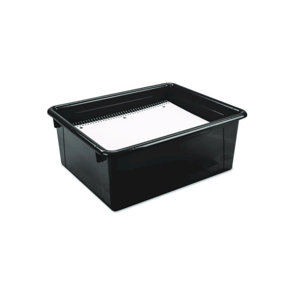 Storage Tray, Deep, 2 gal, 10.65" x 10.65" x 5.2", Black, 5/Pack. Picture 4