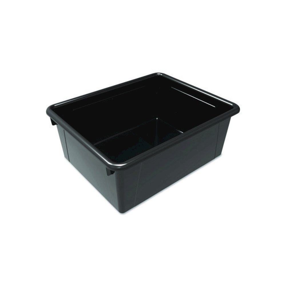 Storage Tray, Deep, 2 gal, 10.65" x 10.65" x 5.2", Black, 5/Pack. Picture 2