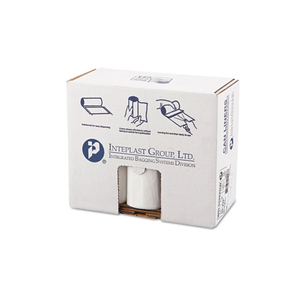 Low-Density Commercial Can Liners, 33 gal, 0.8 mil, 33" x 39", White, Interleaved Roll, 25 Bags/Roll, 6 Rolls/Carton. Picture 2