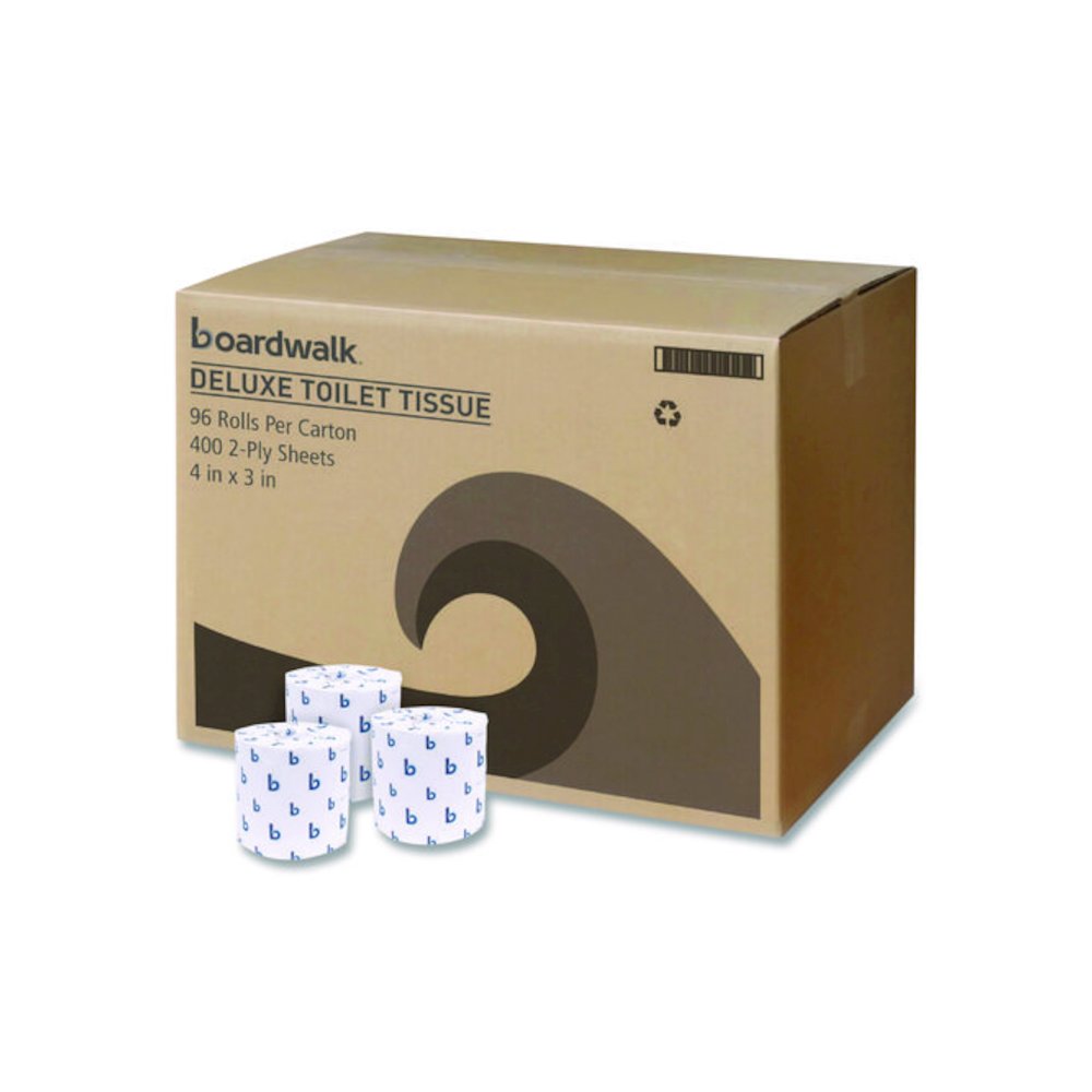 Two-Ply Toilet Tissue, Septic Safe, White, 400 Sheets/Roll, 96 Rolls/Carton. Picture 1