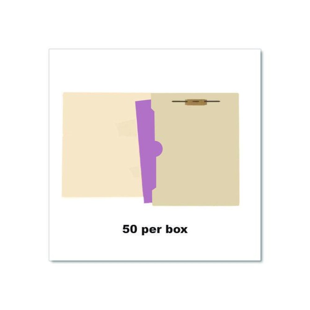 Full Pocket End Tab Fastener Folders, Straight Tab, Expands 0.75", 1 Fastener, Letter Size, Manila, 50/Box. Picture 2