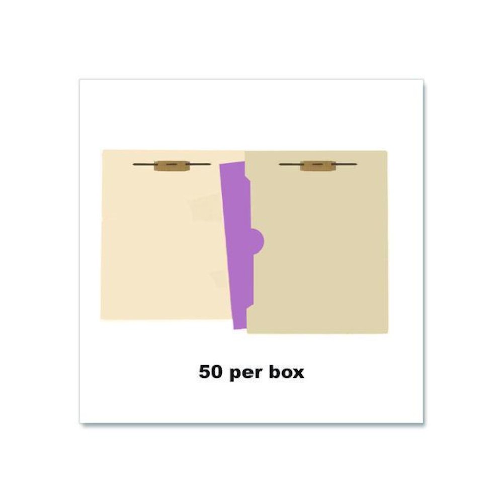 Heavy-Duty Top Tab Fastener Folders, 1/3-Cut Tab: Assorted, Expands 0.75", 2 Fasteners, Letter Size, Manila, 50/Box. Picture 2