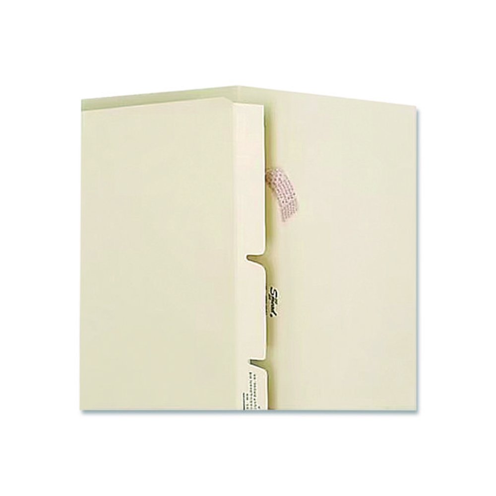 Standard Side-Flap Classification Folder Dividers, 1 Fastener, Letter Size, Manila, 100/Box. Picture 2