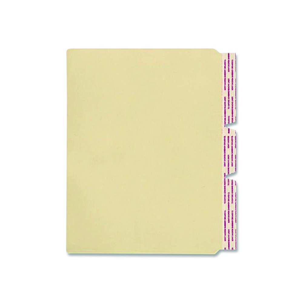 Standard Side-Flap Classification Folder Dividers, 1 Fastener, Letter Size, Manila, 100/Box. Picture 3