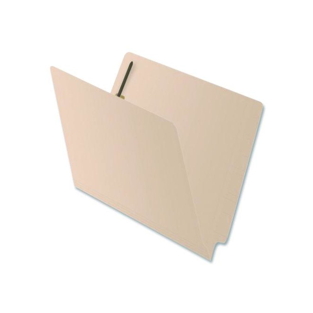 Heavy-Duty Poly-Reinforced End Tab Fastener Folders, Straight Tab, Expands 0.75", 2 Fasteners, Letter Size, Manila, 50/Box. Picture 4