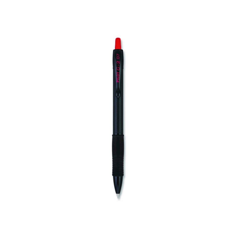 G2 Edge Premium Gel Roller Pen, Retractable, Fine 0.7 mm, Red Ink, Black/Red Barrel, Dozen. Picture 2