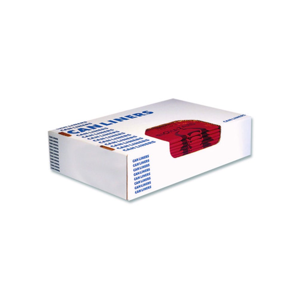 Healthcare Pre-Printed High-Density Can Liners, Biohazard: Infectious Waste, 45 gal, 16 mic, 40 x 48, Red, Flat Pack, 250/CT. Picture 1