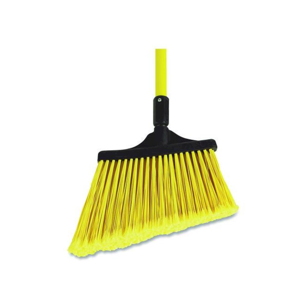 MaxiSweep Angle Broom With Fiberglass Handle, 57" Length, Yellow/Black. Picture 1