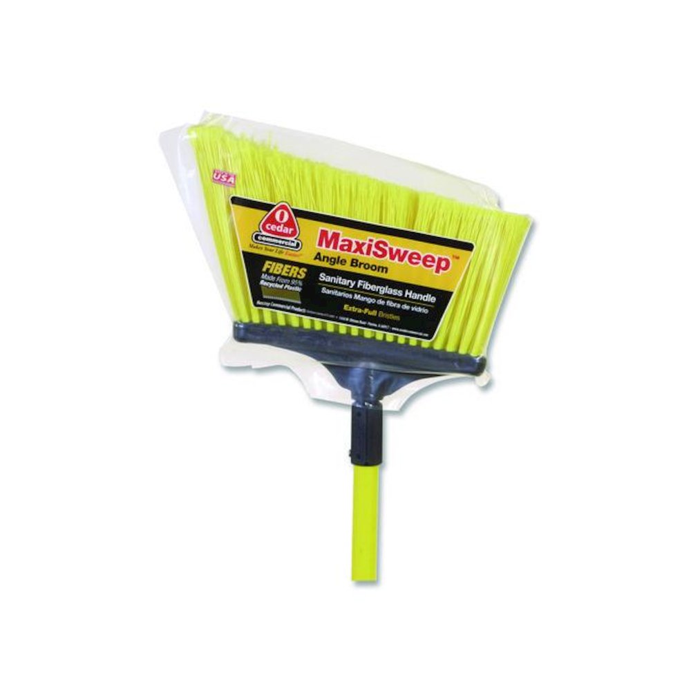 MaxiSweep Angle Broom With Fiberglass Handle, 57" Length, Yellow/Black. Picture 3