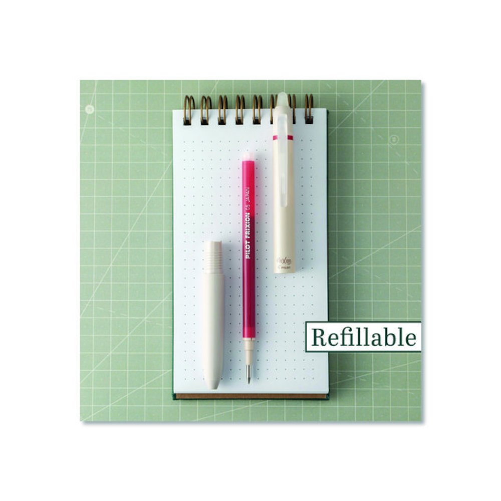 Frixion Waai Erasable Gel Pen, Retractable, Extra Fine 0.5 mm, Cherry Ink, Beige/Cherry Barrel, Dozen. Picture 6