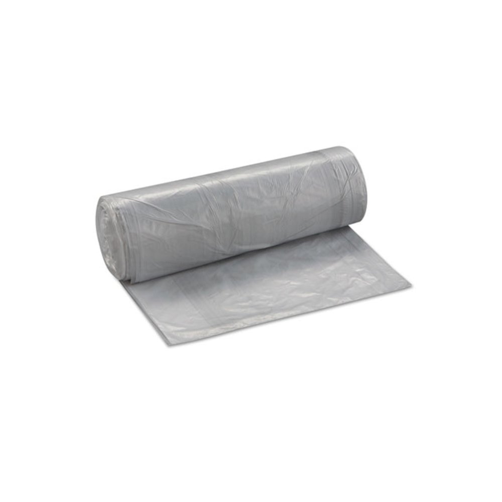 Low-Density Commercial Can Liners, 30 gal, 0.58 mil, 30" x 36", Clear, Interleaved Roll, 25 Bags/Roll, 10 Rolls/Carton. Picture 3