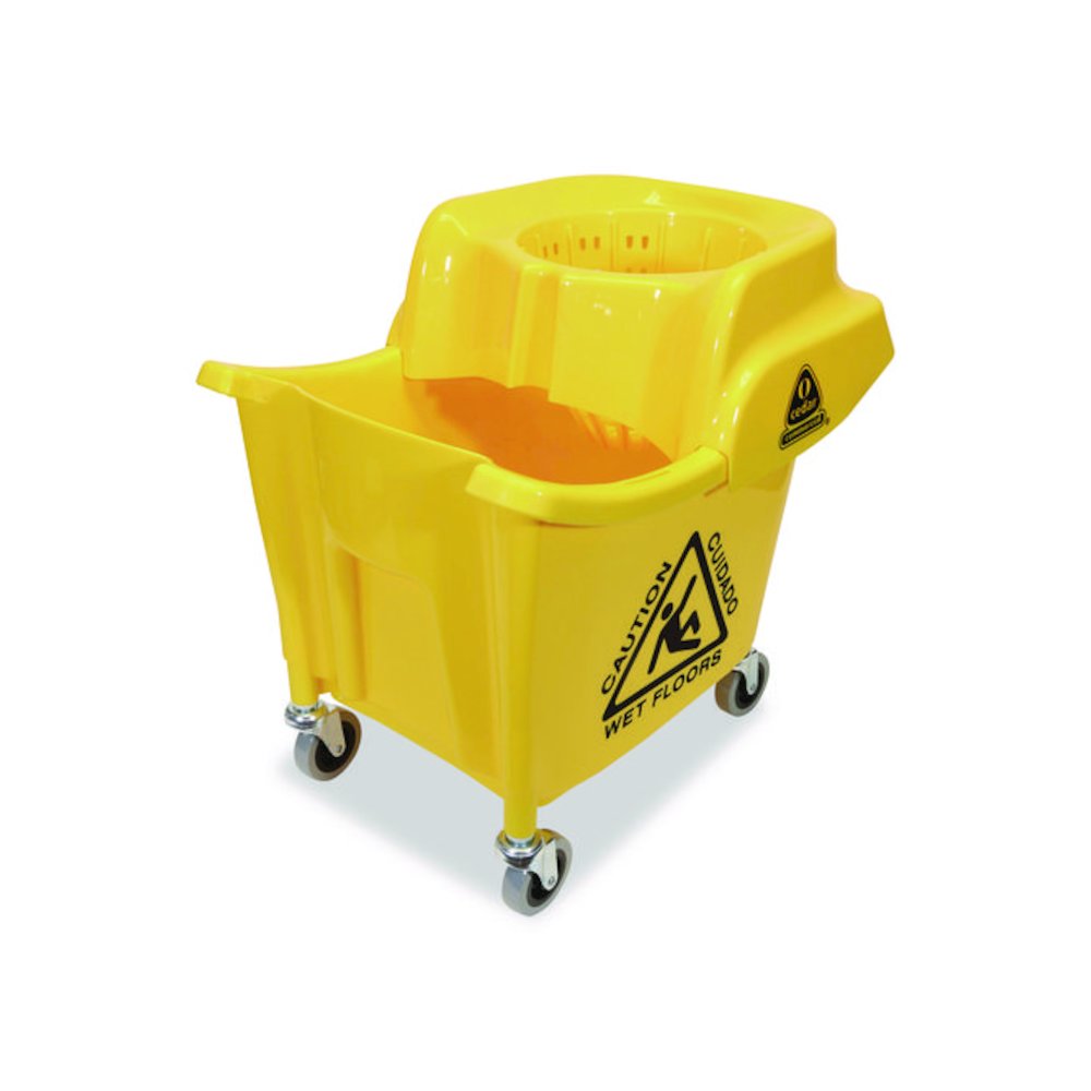 MaxiRough Institutional Mop Bucket and Wringer, 32 to 35 qt, Yellow. Picture 4
