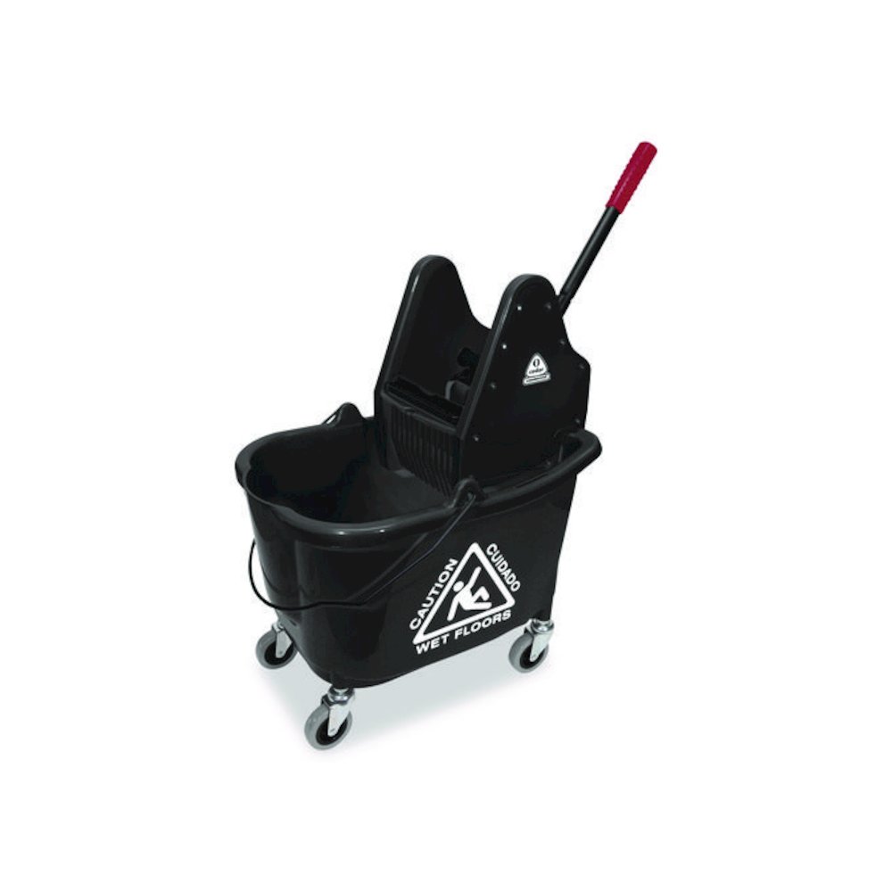 Premier Downpress Mop Bucket and Wringer, 32 to 35 qt, Black. Picture 1