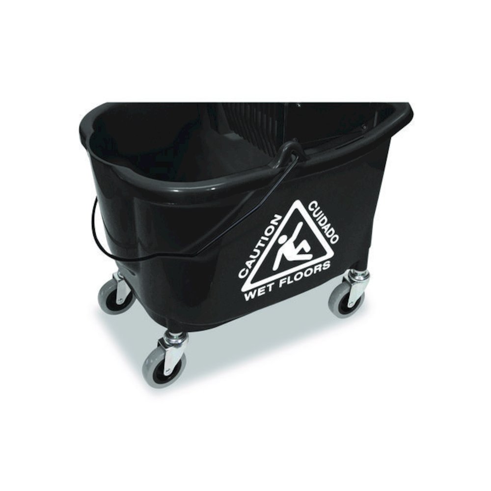 Premier Downpress Mop Bucket and Wringer, 32 to 35 qt, Black. Picture 3
