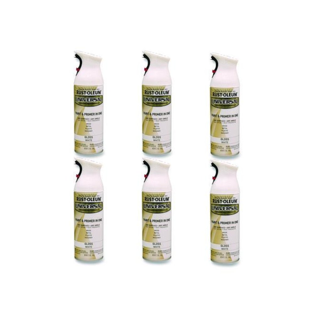 Universal Premium Spray Paint, Gloss White, 12 oz Aerosol Can, 6/Carton. Picture 1