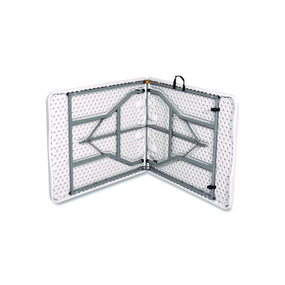 Fold in Half Plastic Folding Table, 96w x 30d x 29.25h, White. Picture 4