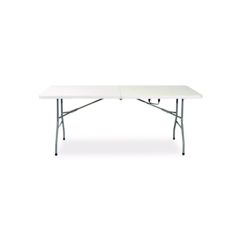 Fold in Half Plastic Folding Table, 96w x 30d x 29.25h, White. Picture 5