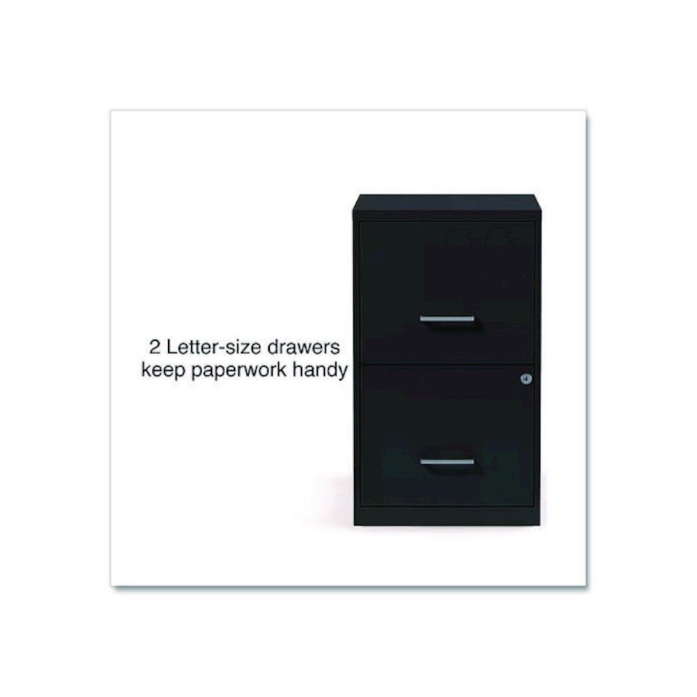 Two-Drawer Vertical File Cabinet, 2 Letter-Size File Drawers, Graphite, 14.25" x 18" x 24.5". Picture 4