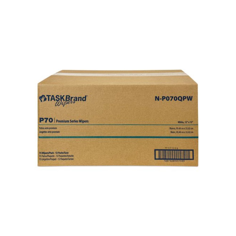 TASKBrand P70 Series Premium Wiper, 11 x 13, Unscented, 75/Pack, 12 Packs/Carton. Picture 1