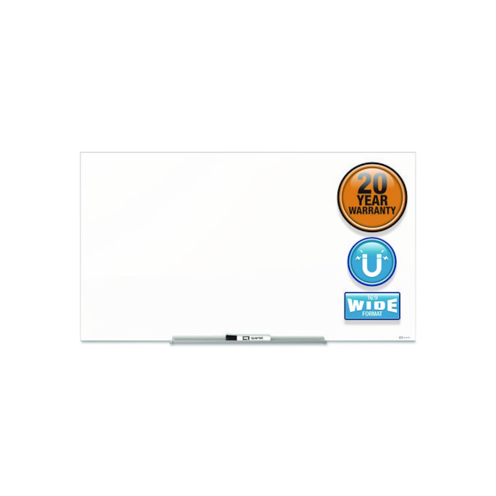 InvisaMount Magnetic Glass Marker Board, 74" x 42", White Surface. Picture 2