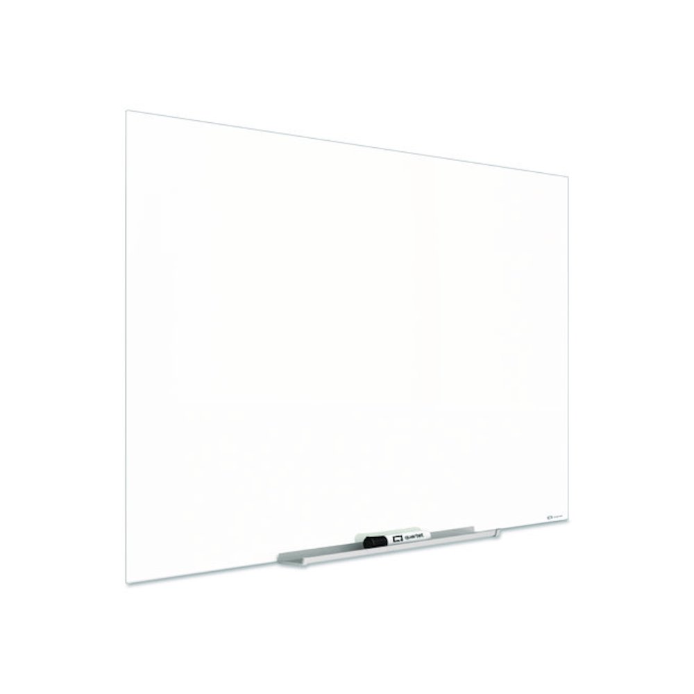 InvisaMount Magnetic Glass Marker Board, 74" x 42", White Surface. Picture 4