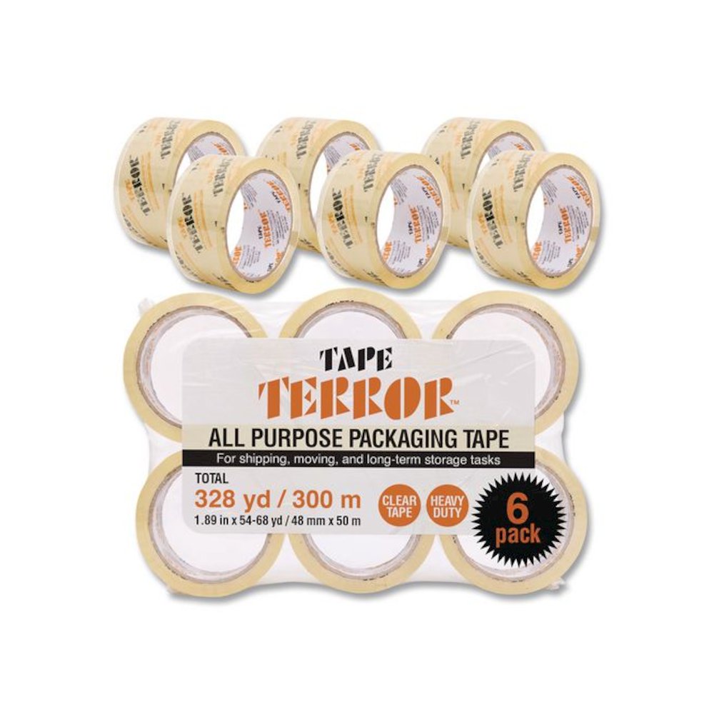 All Purpose Packaging Tape, 3" Core, 1.88" x 54.6 yds, Clear, 6/Pack. Picture 1