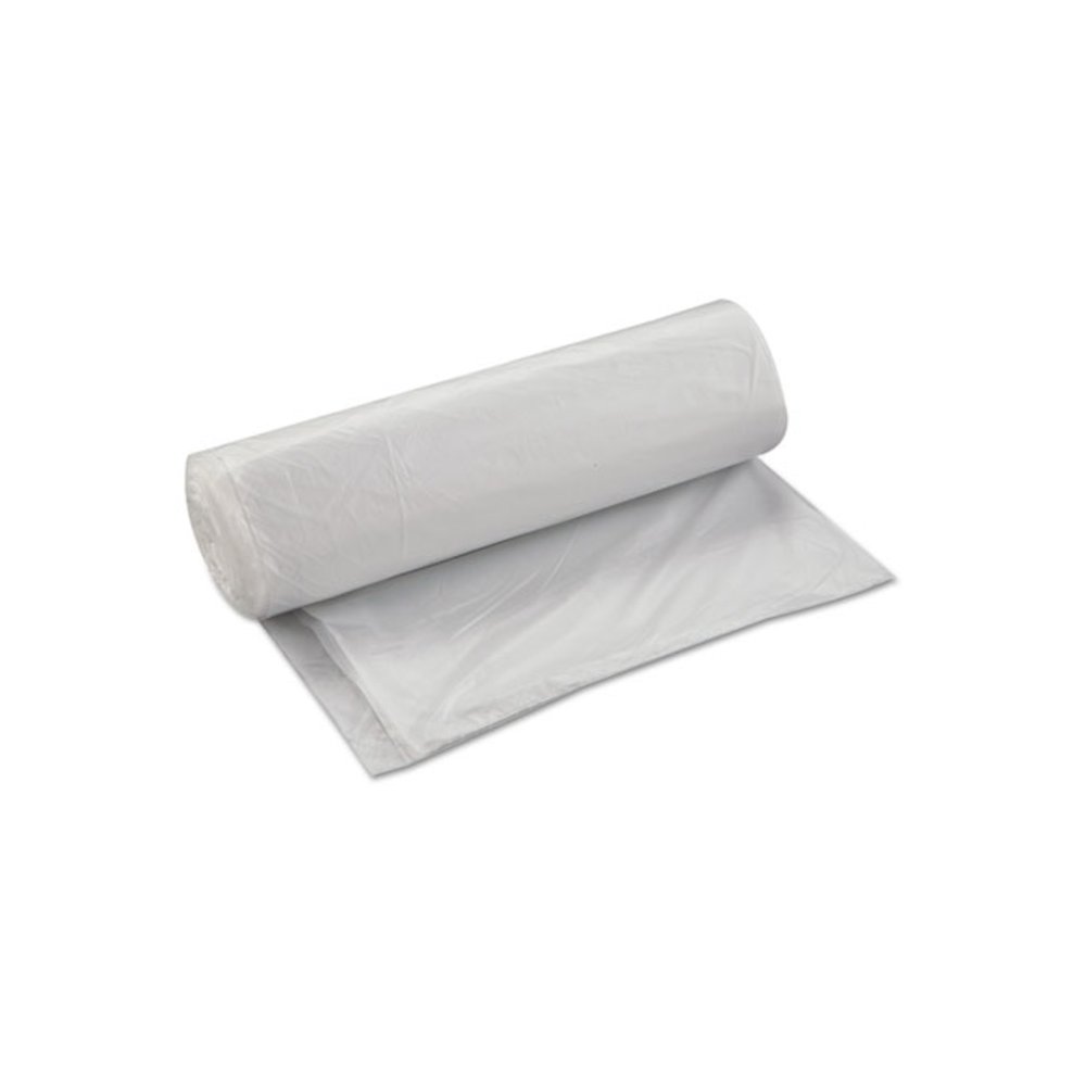 High-Density Commercial Can Liners, 45 gal, 17 mic, 40" x 48", Clear, Interleaved Roll, 25 Bags/Roll, 10 Rolls/Carton. Picture 3