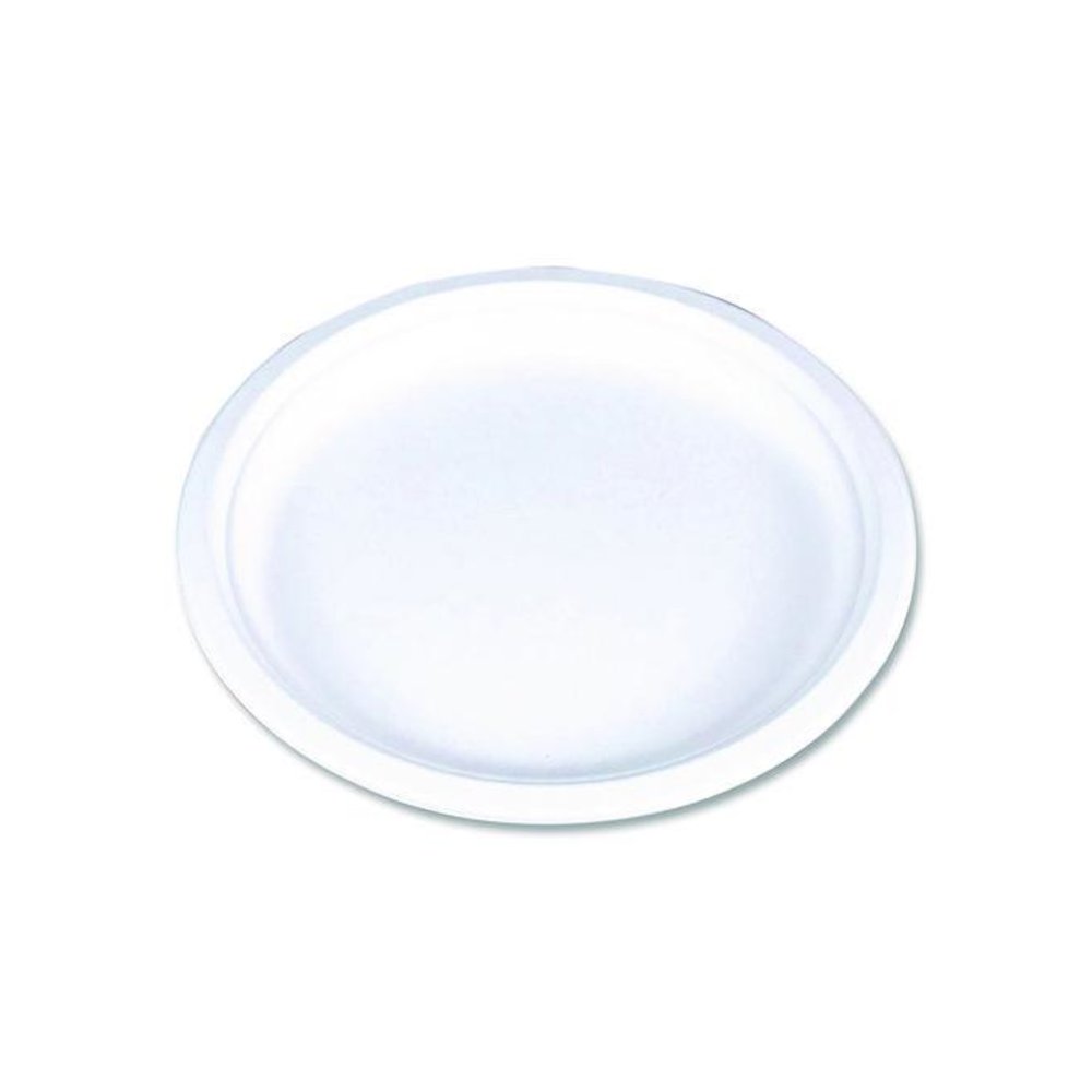 ChampWare Molded Fiber Tableware, Molded Fiber Plate, 9" dia, White, 125 Plates/Sleeve, 4 Sleeves/Carton. Picture 1