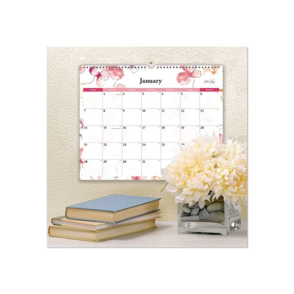 Lindley Monthly Wall Calendar, Floral Artwork, 15 x 12, White/Pink/Red Sheets, 12-Month (Jan to Dec): 2026. Picture 4