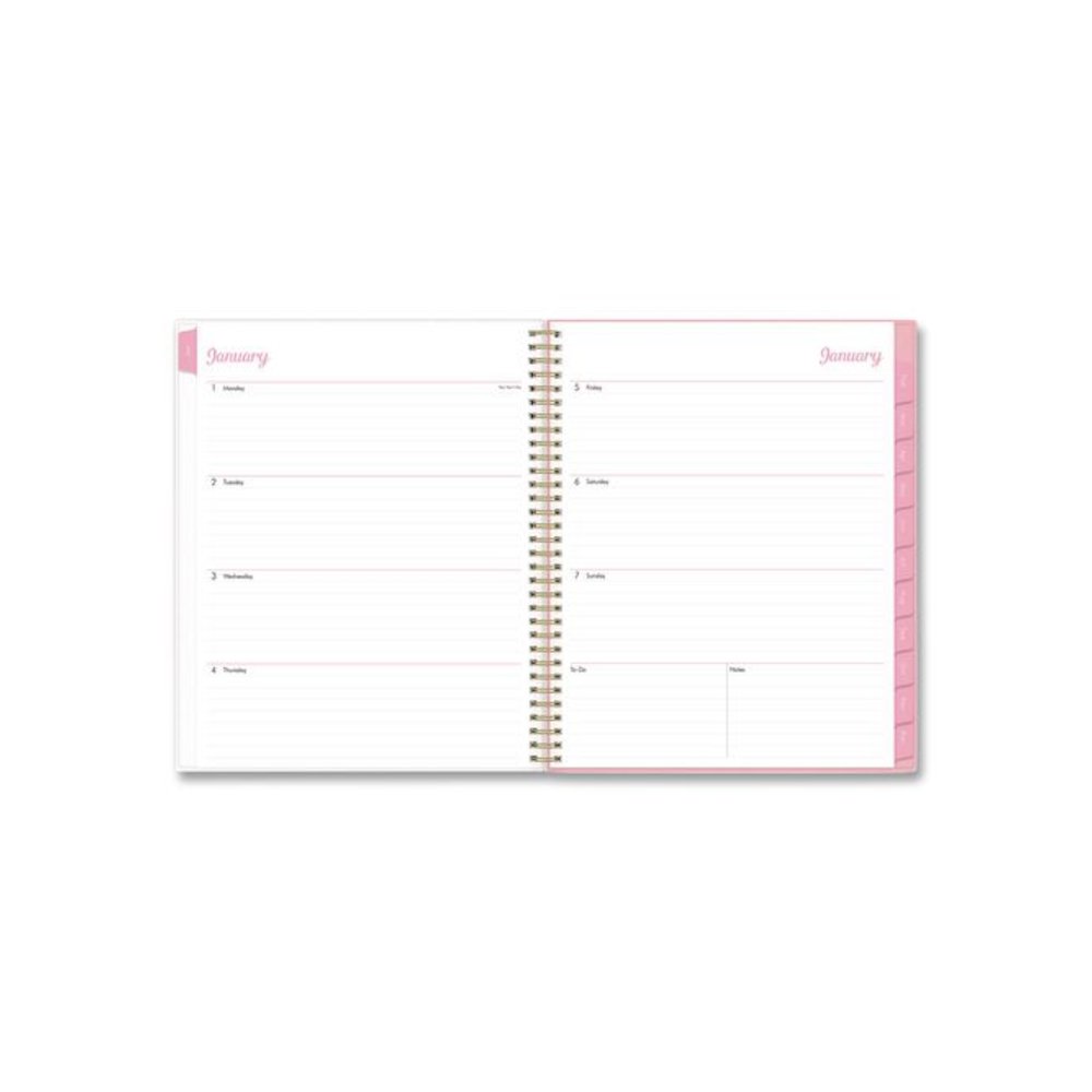Mimi Pink Weekly/Monthly Planner, Floral Artwork, 11 x 8.5, Pink/Blue/Rose Cover, 12-Month (Jan to Dec): 2026. Picture 4
